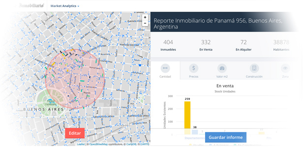 Dibuje el area de analisis deseada en un mapa